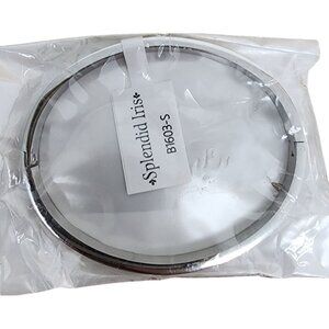 NEW Splendid Iris Stainless Steel Silver Hinge Bracelet Strength Hope Courage